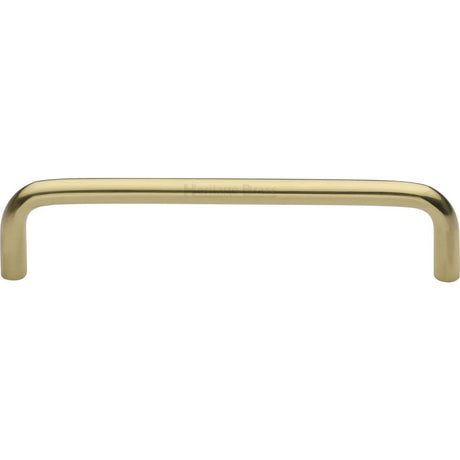 This is an image of a Heritage Brass - Cabinet Pull Wire Design 128mm CTC Polished Brass Finish, c2155-128-pb that is available to order from Trade Door Handles in Kendal.