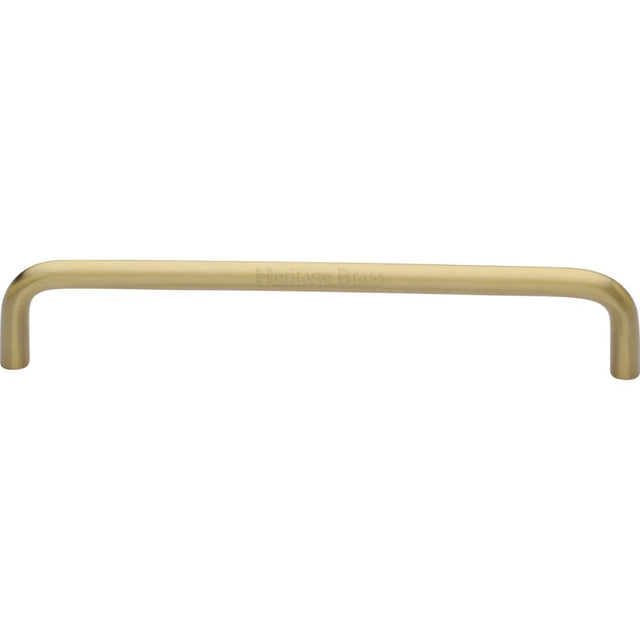 This is an image of a Heritage Brass - Cabinet Pull Wire Design 160mm CTC Satin Brass Finish, c2155-160-sb that is available to order from Trade Door Handles in Kendal.