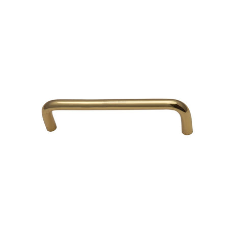 This is an image of a Heritage Brass - Cabinet Pull Wire Design 96mm CTC Polished Brass Finish, c2155-96-pb that is available to order from Trade Door Handles in Kendal.