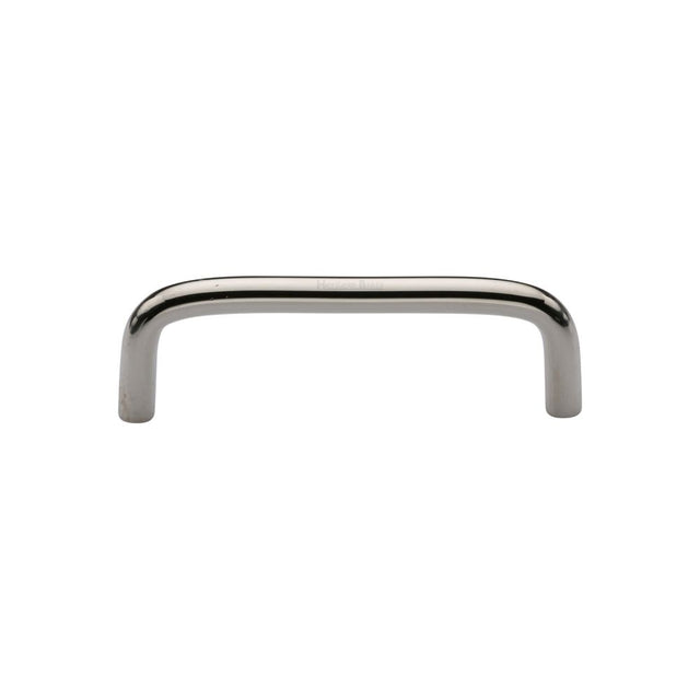 This is an image of a Heritage Brass - Cabinet Pull Wire Design 96mm CTC Polished Nickel Finish, c2155-96-pnf that is available to order from Trade Door Handles in Kendal.