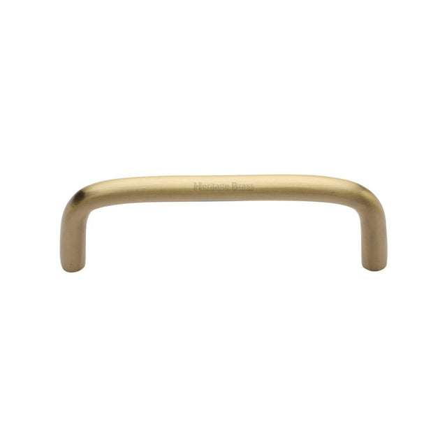 This is an image of a Heritage Brass - Cabinet Pull Wire Design 96mm CTC Satin Brass Finish, c2155-96-sb that is available to order from Trade Door Handles in Kendal.