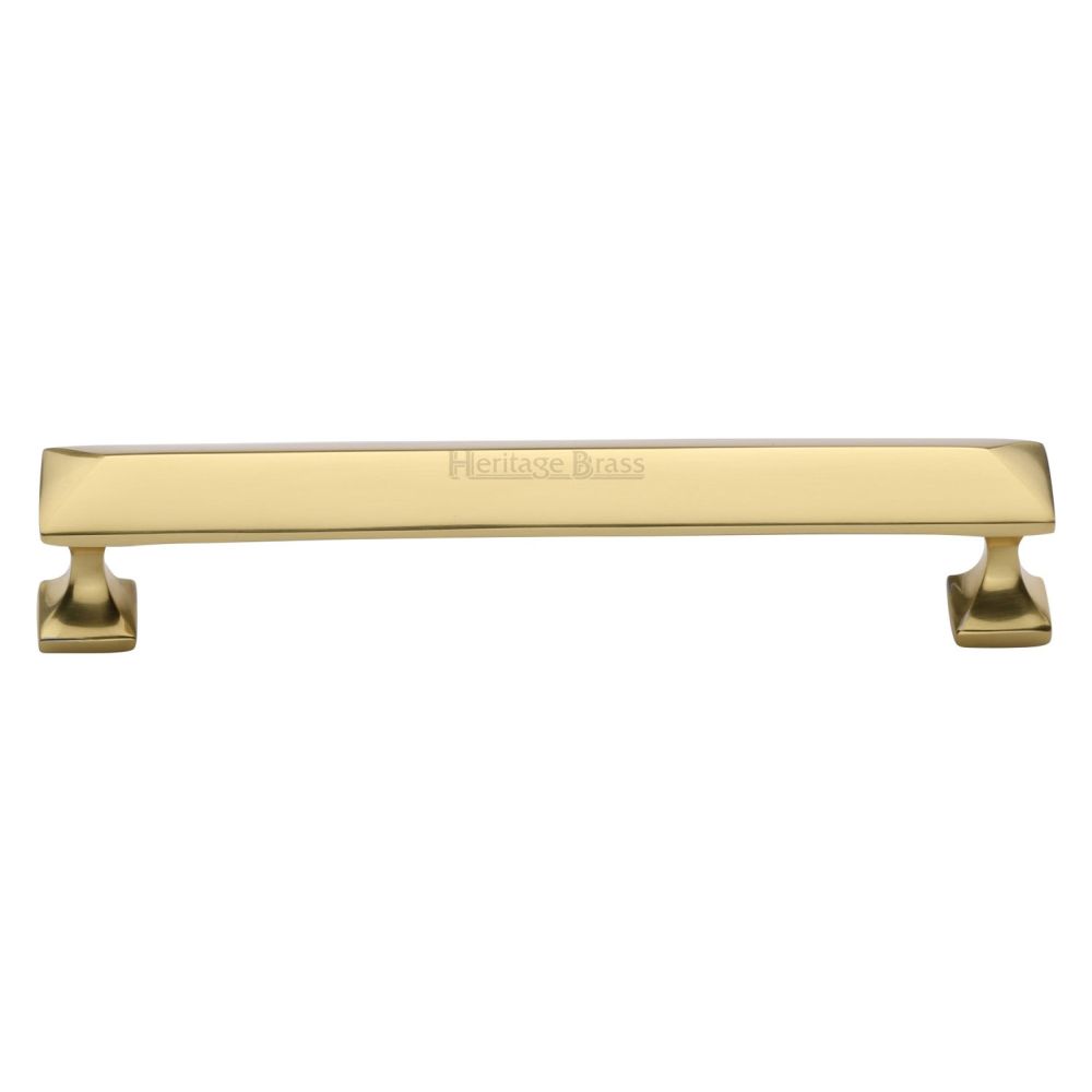 This is an image of a Heritage Brass - Cabinet Pull Pyramid Design 152mm CTC Polished Brass Finish, c2231-152-pb that is available to order from Trade Door Handles in Kendal.