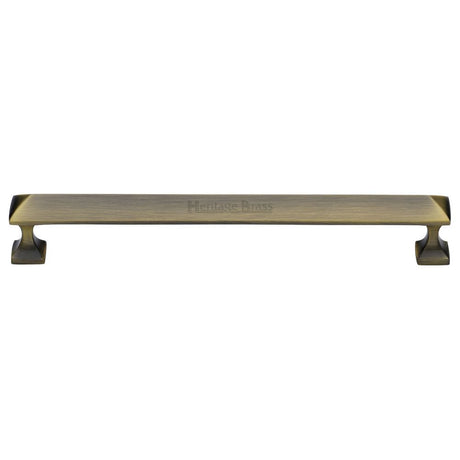 This is an image of a Heritage Brass - Cabinet Pull Pyramid Design 203mm CTC Antique Brass Finish, c2231-203-at that is available to order from Trade Door Handles in Kendal.