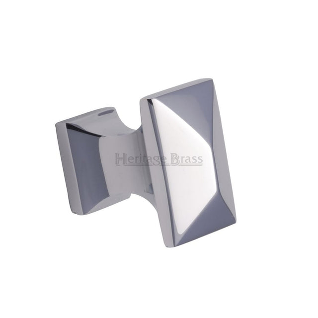 This is a image of a Heritage Brass - Cabinet Knob Pyramid Design 35mm Pol. Chrome Finish that is available to order from Trade Door Handles in Kendal