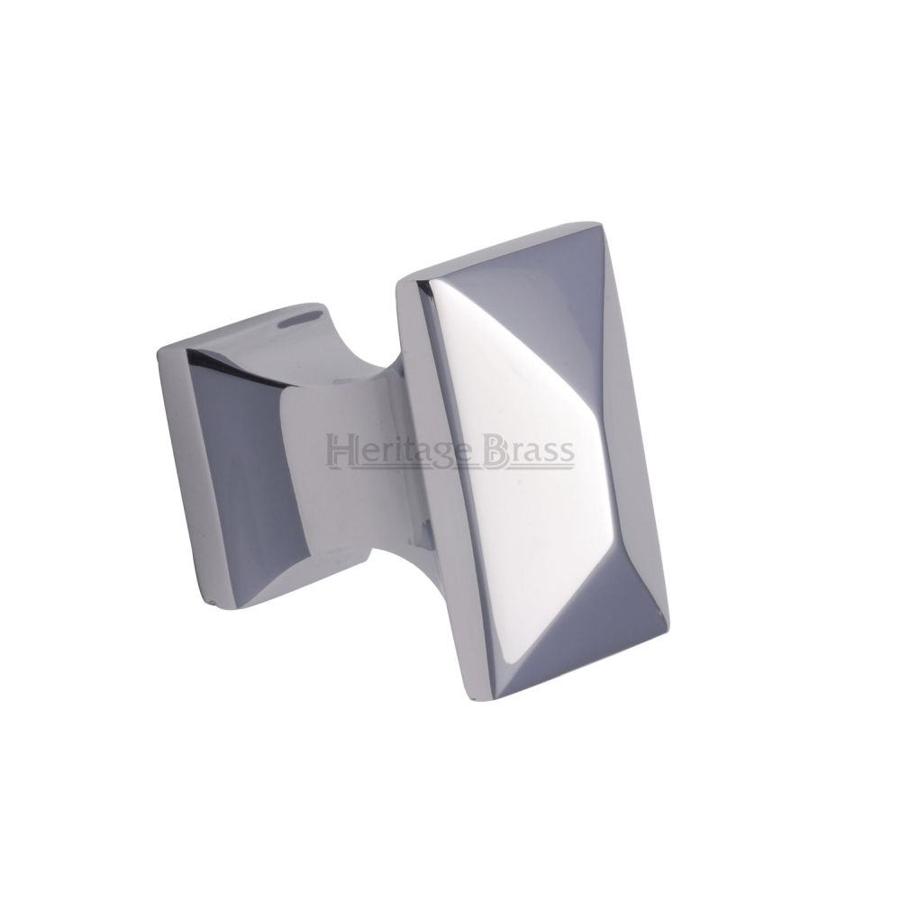 This is an image of a Heritage Brass - Cabinet Knob Pyramid Design 35mm Polished Chrome Finish, c2232-pc that is available to order from Trade Door Handles in Kendal.