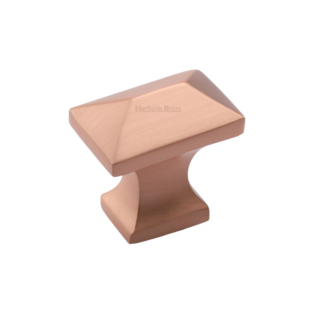 This is an image of a Heritage Brass - Cabinet Knob Pyramid Design 35mm Satin Rose Gold Finish, c2232-srg that is available to order from Trade Door Handles in Kendal.