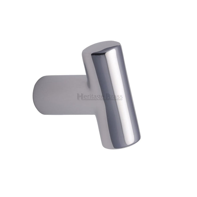 This is an image of a Heritage Brass - Cabinet Knob T Shaped 35mm Polished Chrome Finish, c2234-pc that is available to order from Trade Door Handles in Kendal.