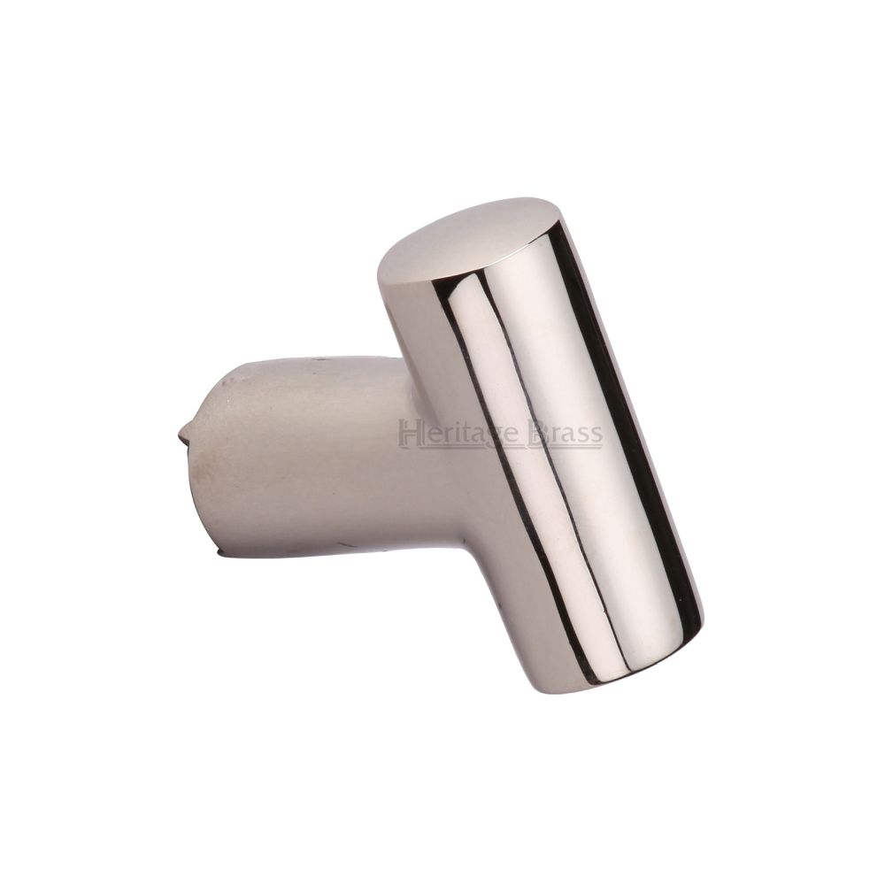 This is an image of a Heritage Brass - Cabinet Knob T Shaped 35mm Polished Nickel Finish, c2234-pnf that is available to order from Trade Door Handles in Kendal.