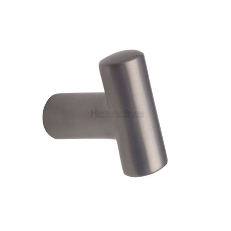 This is an image of a Heritage Brass - Cabinet Knob T Shaped 35mm Satin Nickel Finish, c2234-sn that is available to order from Trade Door Handles in Kendal.