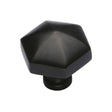 This is an image of a Heritage Brass - Cabinet Knob Classic Hexagon Design 32mm Matt Black Finish, c2238-bkmt that is available to order from Trade Door Handles in Kendal.