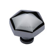 This is a image of a Heritage Brass - Cabinet Knob Classic Hexagon Design 32mm Pol. Chrome Finish that is available to order from Trade Door Handles in Kendal
