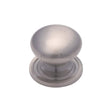 This is a image of a Heritage Brass - Cabinet Knob Victorian Round Design with base 25mm Sat. Nickel that is available to order from Trade Door Handles in Kendal