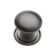 This is a image of a Heritage Brass - Cabinet Knob Victorian Round Design with base 32mm Matt Bronze that is available to order from Trade Door Handles in Kendal