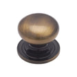 This is an image of a Heritage Brass - Cabinet Knob Victorian Round Design with base 38mm Antique Brass F, c2240-38-at that is available to order from Trade Door Handles in Kendal.