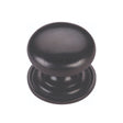 This is a image of a Heritage Brass - Cabinet Knob Victorian Round Design with base 38mm Matt Black F that is available to order from Trade Door Handles in Kendal