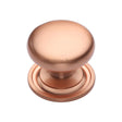 This is a image of a Heritage Brass - Cabinet Knob Victorian Round Design with base 38mm Sat. Rose Go that is available to order from Trade Door Handles in Kendal