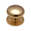 This is an image of a Heritage Brass - Cabinet Knob Victorian Round Design with base 48mm Polished Brass F, c2240-48-pb that is available to order from Trade Door Handles in Kendal.