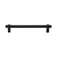 This is an image of a Heritage Brass - Cabinet Pull Industrial Design 160mm CTC Matt Black Finish, c2480-160-bkmt that is available to order from Trade Door Handles in Kendal.