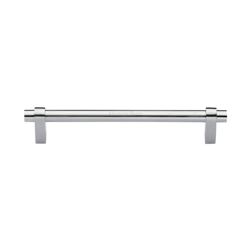 This is an image of a Heritage Brass - Cabinet Pull Industrial Design 160mm CTC Satin Chrome Finish, c2480-160-sc that is available to order from Trade Door Handles in Kendal.