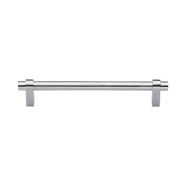 This is an image of a Heritage Brass - Cabinet Pull Industrial Design 160mm CTC Satin Chrome Finish, c2480-160-sc that is available to order from Trade Door Handles in Kendal.