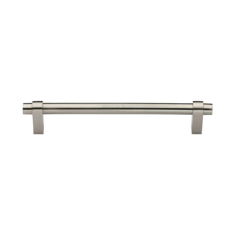 This is an image of a Heritage Brass - Cabinet Pull Industrial Design 160mm CTC Satin Nickel Finish, c2480-160-sn that is available to order from Trade Door Handles in Kendal.