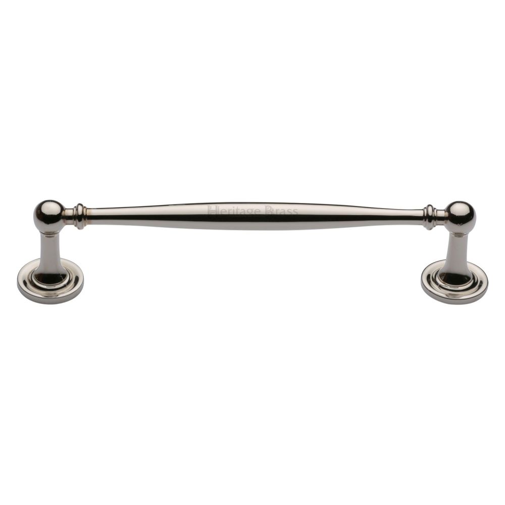 This is an image of a Heritage Brass - Cabinet Pull Colonial Design 152mm CTC Polished Nickel Finish, c2533-152-pnf that is available to order from Trade Door Handles in Kendal.