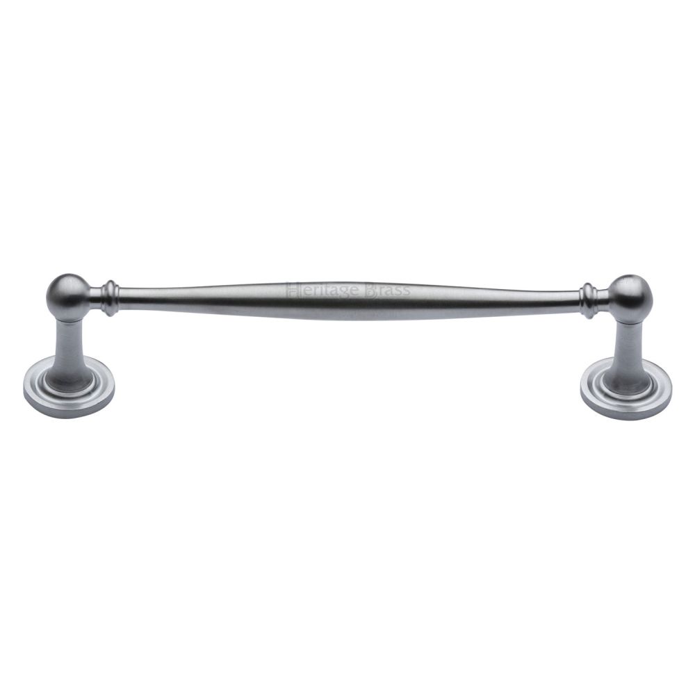 This is an image of a Heritage Brass - Cabinet Pull Colonial Design 152mm CTC Satin Chrome Finish, c2533-152-sc that is available to order from Trade Door Handles in Kendal.