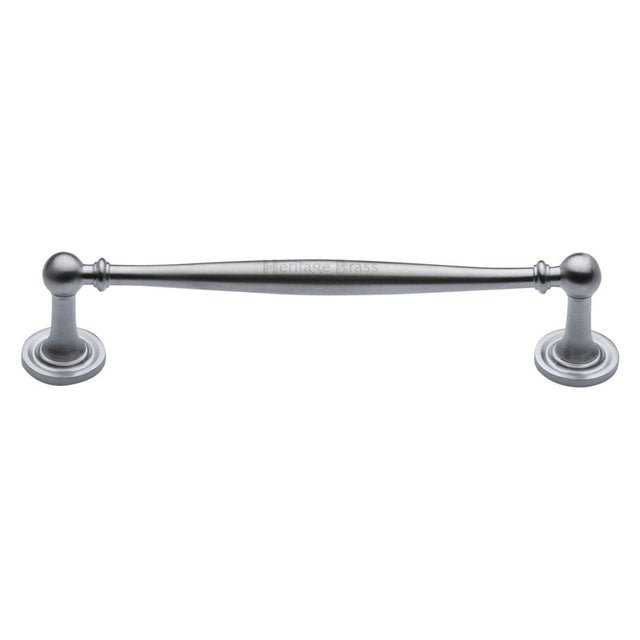 This is an image of a Heritage Brass - Cabinet Pull Colonial Design 152mm CTC Satin Chrome Finish, c2533-152-sc that is available to order from Trade Door Handles in Kendal.