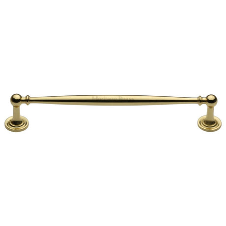 This is an image of a Heritage Brass - Cabinet Pull Colonial Design 203mm CTC Polished Brass Finish, c2533-203-pb that is available to order from Trade Door Handles in Kendal.