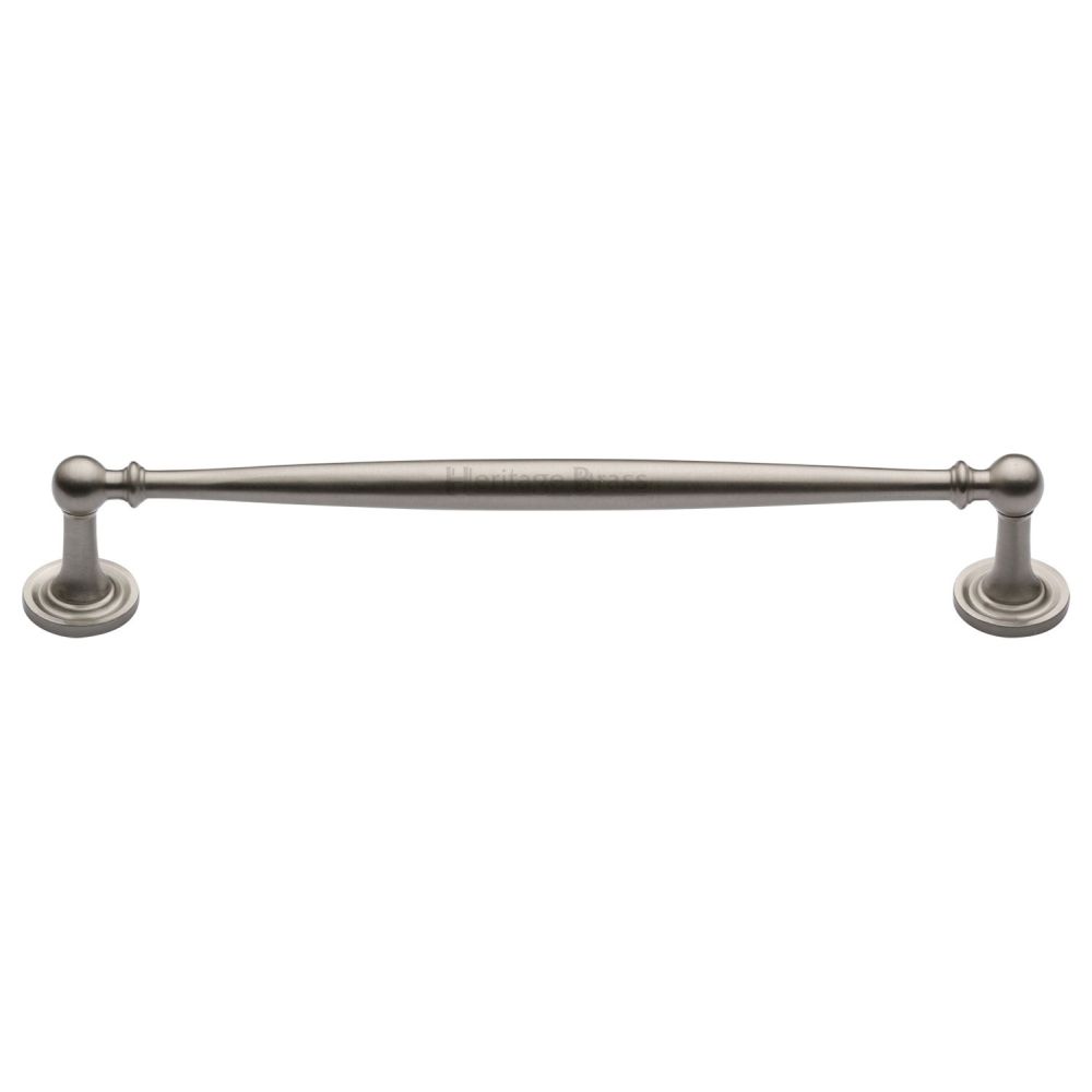 This is an image of a Heritage Brass - Cabinet Pull Colonial Design 203mm CTC Satin Nickel Finish, c2533-203-sn that is available to order from Trade Door Handles in Kendal.