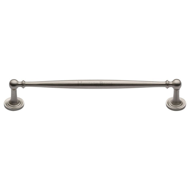 This is an image of a Heritage Brass - Cabinet Pull Colonial Design 203mm CTC Satin Nickel Finish, c2533-203-sn that is available to order from Trade Door Handles in Kendal.