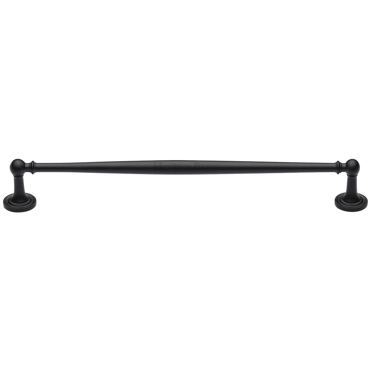 This is an image of a Heritage Brass - Cabinet Pull Colonial Design 254mm CTC Matt Black Finish, c2533-254-bkmt that is available to order from Trade Door Handles in Kendal.