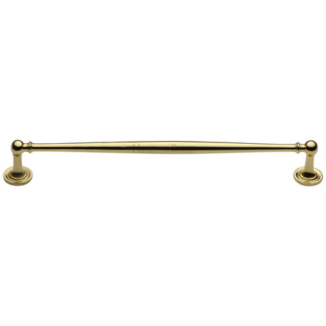 This is an image of a Heritage Brass - Cabinet Pull Colonial Design 254mm CTC Polished Brass Finish, c2533-254-pb that is available to order from Trade Door Handles in Kendal.