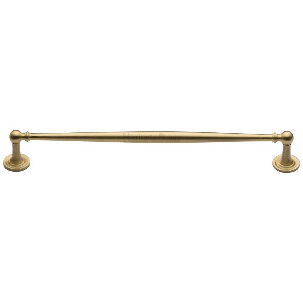 This is an image of a Heritage Brass - Cabinet Pull Colonial Design 254mm CTC Satin Brass Finish, c2533-254-sb that is available to order from Trade Door Handles in Kendal.