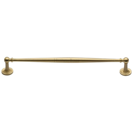 This is an image of a Heritage Brass - Cabinet Pull Colonial Design 254mm CTC Satin Brass Finish, c2533-254-sb that is available to order from Trade Door Handles in Kendal.