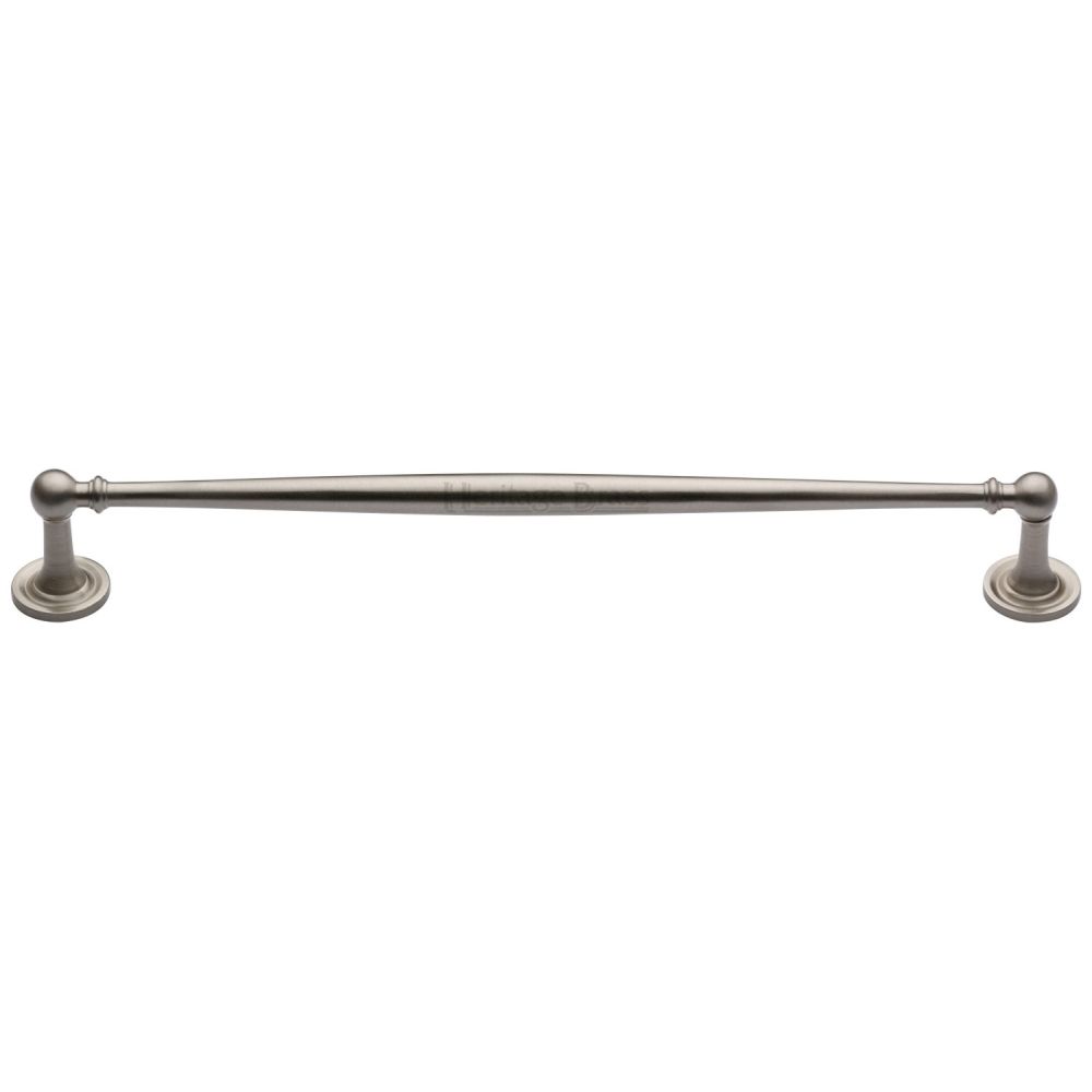 This is an image of a Heritage Brass - Cabinet Pull Colonial Design 254mm CTC Satin Nickel Finish, c2533-254-sn that is available to order from Trade Door Handles in Kendal.