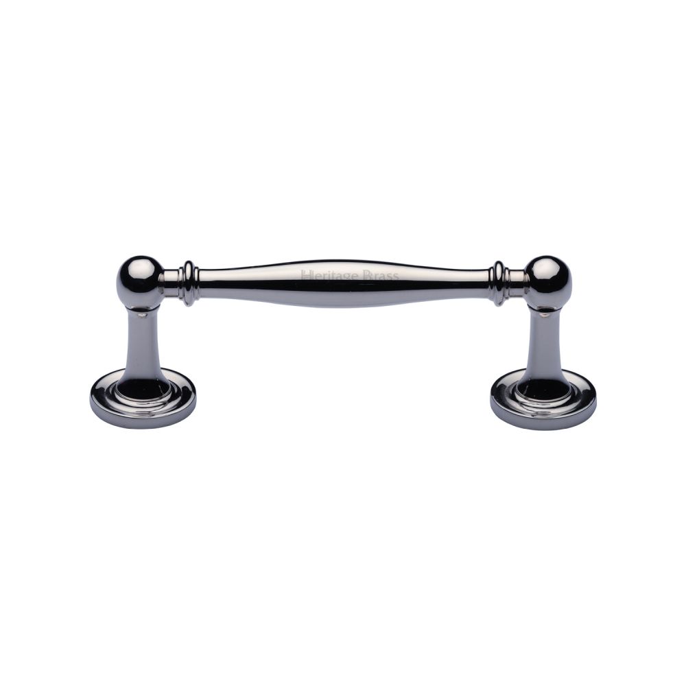 This is an image of a Heritage Brass - Cabinet Pull Colonial Design 96mm CTC Polished Chrome Finish, c2533-96-pc that is available to order from Trade Door Handles in Kendal.