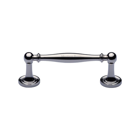 This is an image of a Heritage Brass - Cabinet Pull Colonial Design 96mm CTC Polished Chrome Finish, c2533-96-pc that is available to order from Trade Door Handles in Kendal.