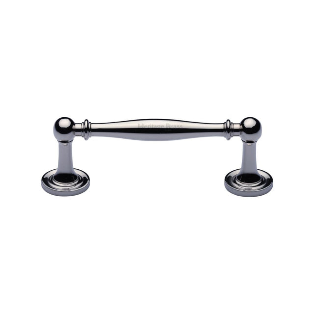 This is an image of a Heritage Brass - Cabinet Pull Colonial Design 96mm CTC Polished Chrome Finish, c2533-96-pc that is available to order from Trade Door Handles in Kendal.