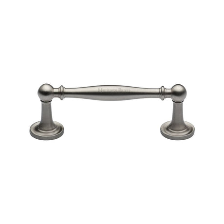 This is an image of a Heritage Brass - Cabinet Pull Colonial Design 96mm CTC Satin Nickel Finish, c2533-96-sn that is available to order from Trade Door Handles in Kendal.