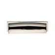 This is a image of a Heritage Brass - Drawer Cup Pull Shropshire Design 76/96mm CTC Pol. Nickel Finis that is available to order from Trade Door Handles in Kendal