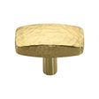 This is an image of a Heritage Brass - Cabinet Knob Rectangular Hammered Design 41mm Polished Brass Finish, c3386-41-pb that is available to order from Trade Door Handles in Kendal.