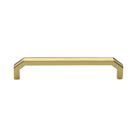 This is an image of a Heritage Brass - Cabinet Pull Hex Angular Design 152mm CTC Polished Brass Finish, c3465-152-pb that is available to order from Trade Door Handles in Kendal.