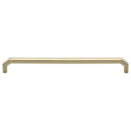 This is an image of a Heritage Brass - Cabinet Pull Hex Angular Design 254mm CTC Polished Brass Finish, c3465-254-pb that is available to order from Trade Door Handles in Kendal.