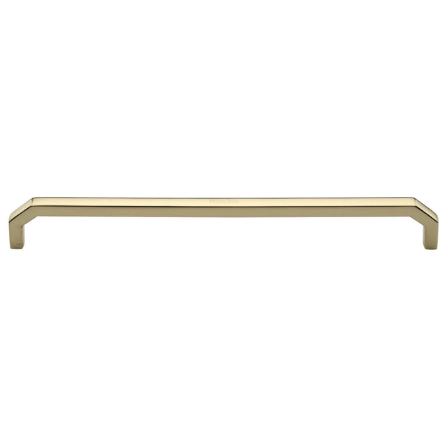 This is an image of a Heritage Brass - Cabinet Pull Hex Angular Design 254mm CTC Polished Brass Finish, c3465-254-pb that is available to order from Trade Door Handles in Kendal.