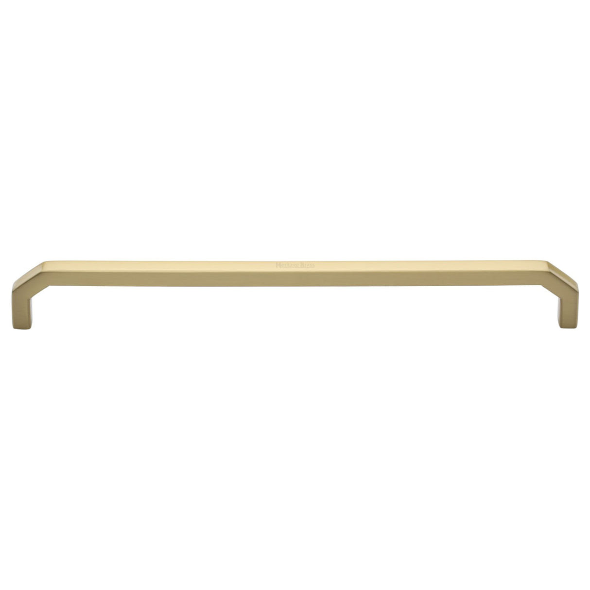 This is an image of a Heritage Brass - Cabinet Pull Hex Angular Design 254mm CTC Satin Brass Finish, c3465-254-sb that is available to order from Trade Door Handles in Kendal.