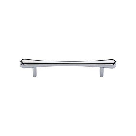 This is an image of a Heritage Brass - Cabinet Pull T-Bar Raindrop Design 128mm CTC Polished Chrome Finish, c3570-128-pc that is available to order from Trade Door Handles in Kendal.