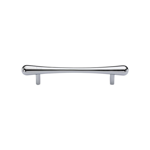 This is an image of a Heritage Brass - Cabinet Pull T-Bar Raindrop Design 128mm CTC Polished Chrome Finish, c3570-128-pc that is available to order from Trade Door Handles in Kendal.