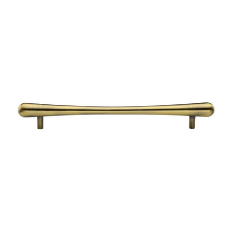 This is an image of a Heritage Brass - Cabinet Pull T-Bar Raindrop Design 192mm CTC Antique Brass Finish, c3570-192-at that is available to order from Trade Door Handles in Kendal.