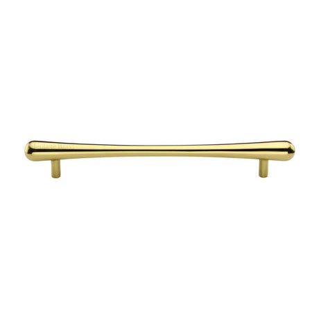 This is an image of a Heritage Brass - Cabinet Pull T-Bar Raindrop Design 192mm CTC Polished Brass Finish, c3570-192-pb that is available to order from Trade Door Handles in Kendal.